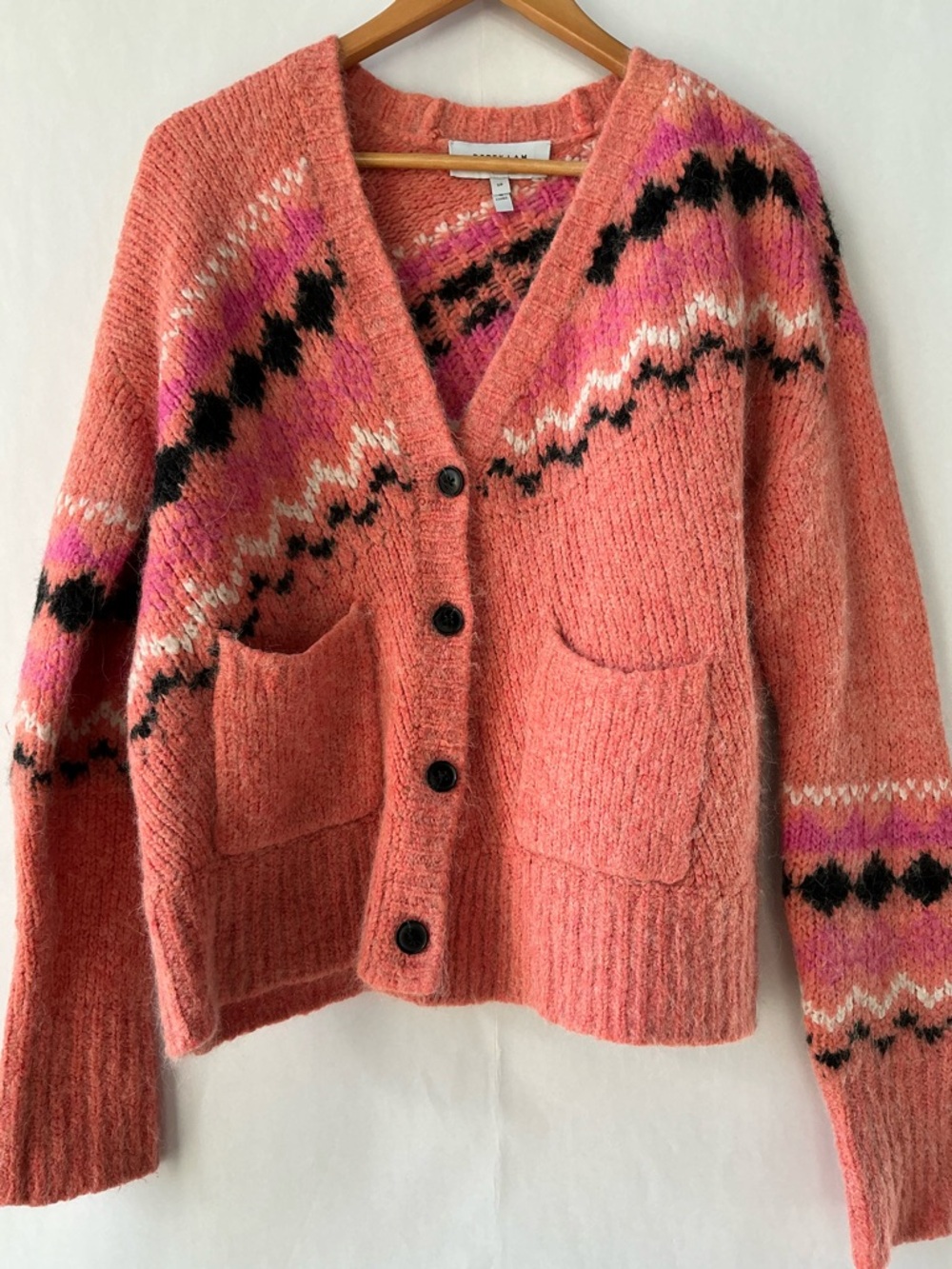 Derek Lam 10 Crosby Orange Cottagecore Alpaca & Wool Blend Cardigan Size Small - Picture 3 of 13